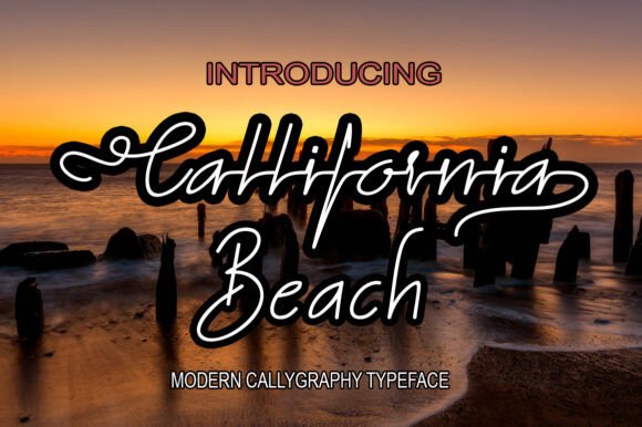 California Beach Duo: Modern Script with Beach Vibes